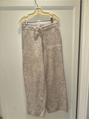 Bo+Tee Cozy Neutral Knit Wide-Leg Lounge Pants